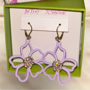 Betsey Johnson Lavender Floral Earrings